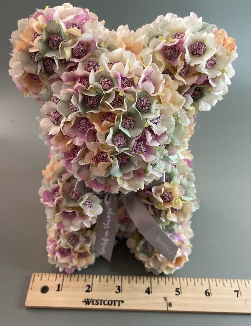 Overjoyed Boutique Artificial Silk Flower Pastel Multicolor Bear Boxed