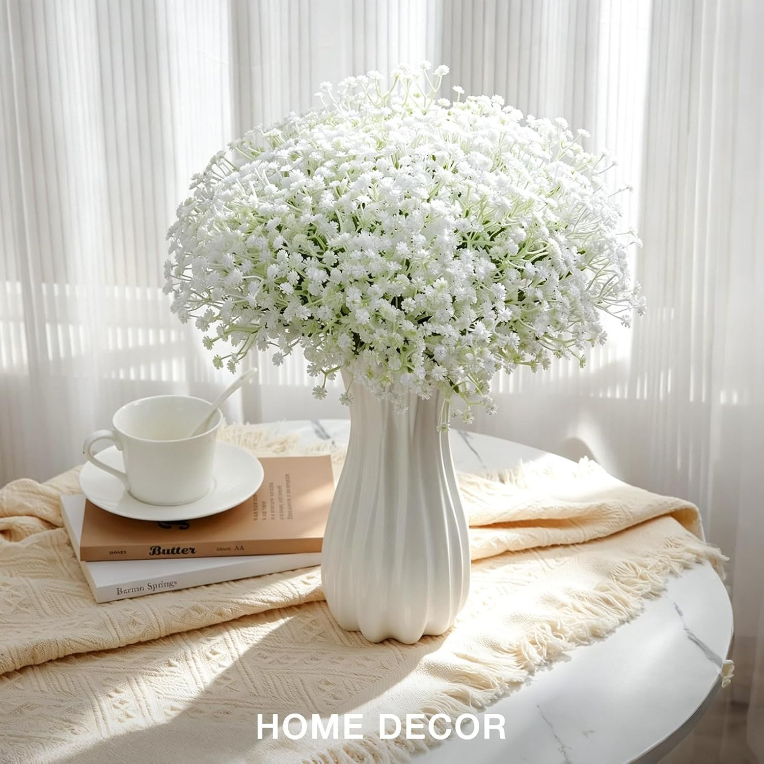 100 Pcs Babys Breath Artificial Flowers White Baby Breath Flowers Artificial Bul
