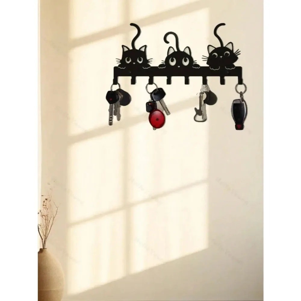 Black Cat-Themed Metal Wall Hook – Durable Home Office Decor Personalized Gift