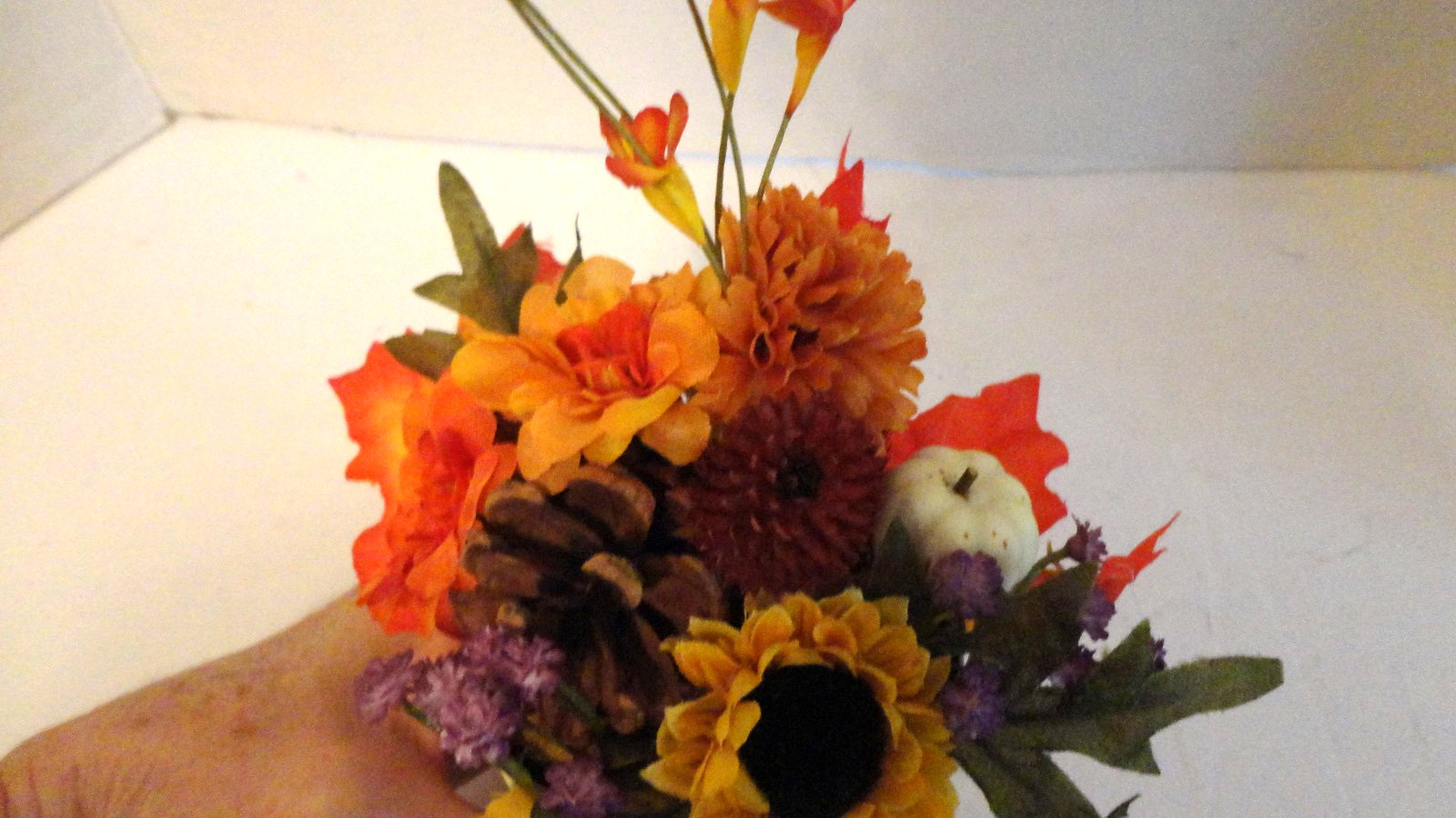 Autumn Floral Arrangement~ Thanksgiving~Tabletop 11 inches Handmade