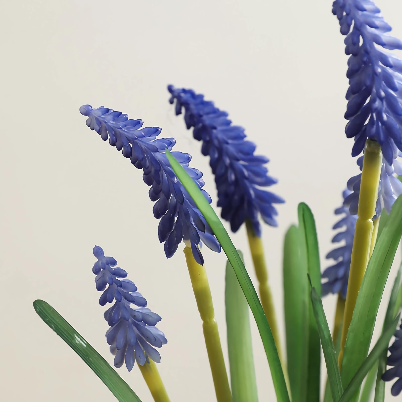 10 PCS Artificial Grape Hyacinth 12 Inch Latex Fake Muscari Faux Blue Decor