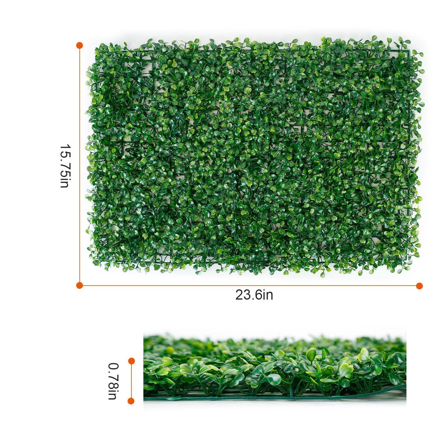 12Pcs 23.6×15.75″ Artificial Boxwood Topiary Hedge Plant Grass Backdrop Fence