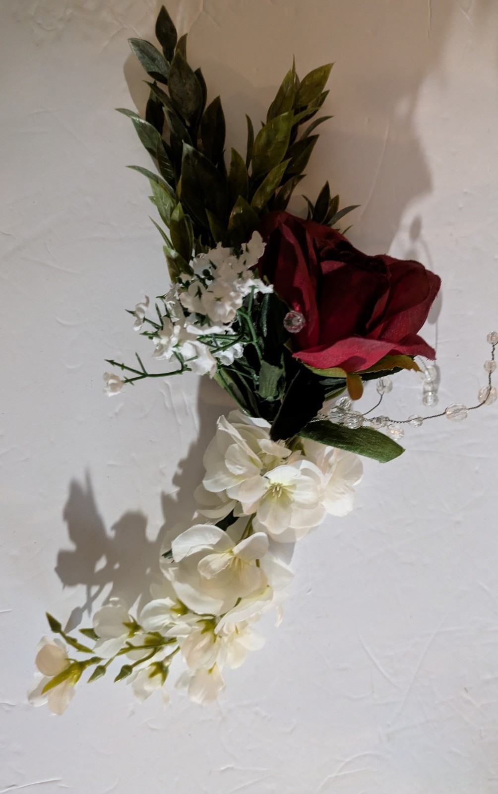 9 Artificial Cranberry Rose and White Lily Wedding Decorations for Tables