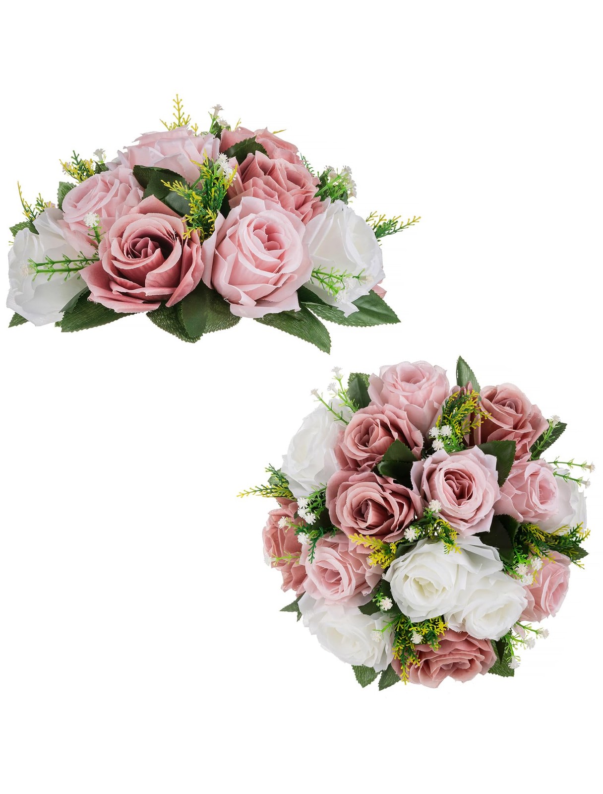 2 PCS Dusty Rose Pink Artificial Flowers Balls Table Centerpieces Silk Decor