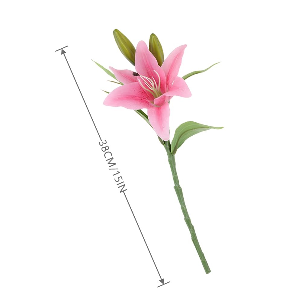 TONGMAN 6 Bundles Artificial Tiger Lily Flowers White Touch Lilies Flower Bou…