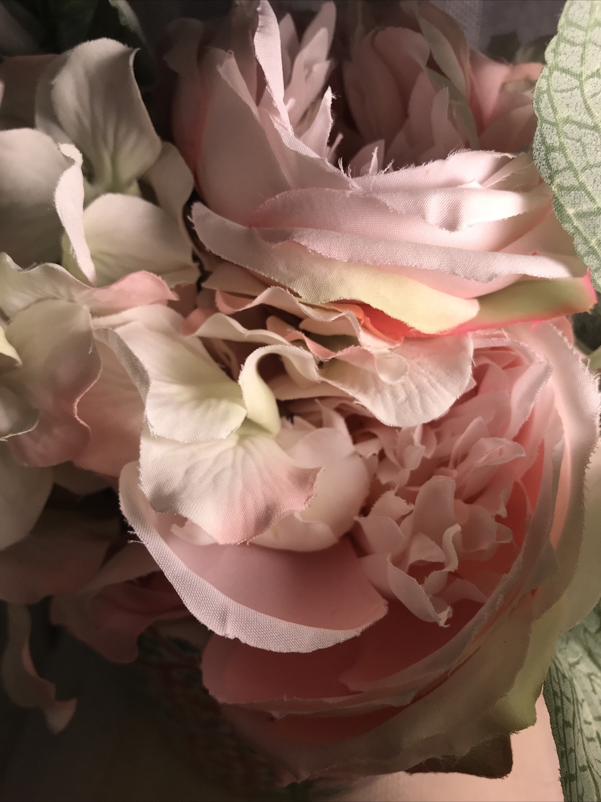 Faux Flower Centerpiece Ceramic Vase NWT Pink Cream Green Beautiful Floral Decor