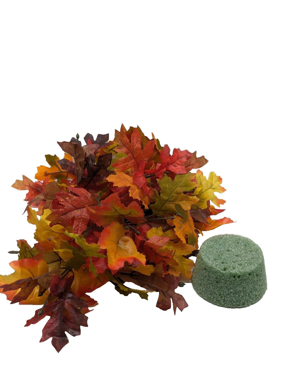Thanksgiving Display Pcs Maple & Oak Leaves Bunches Stems Plastic Covered Wire