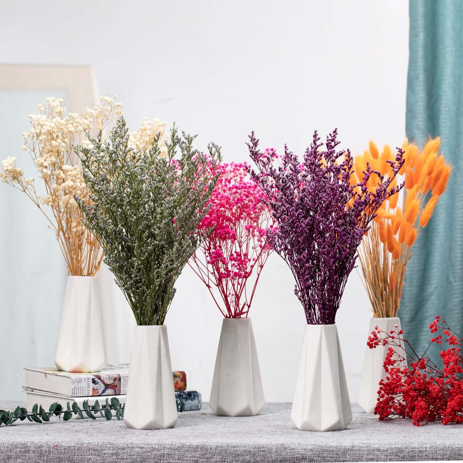 Dried Flowers Bouquet, Dry Caspia Flower Bundle, Floral Lavender, Babys Breat…
