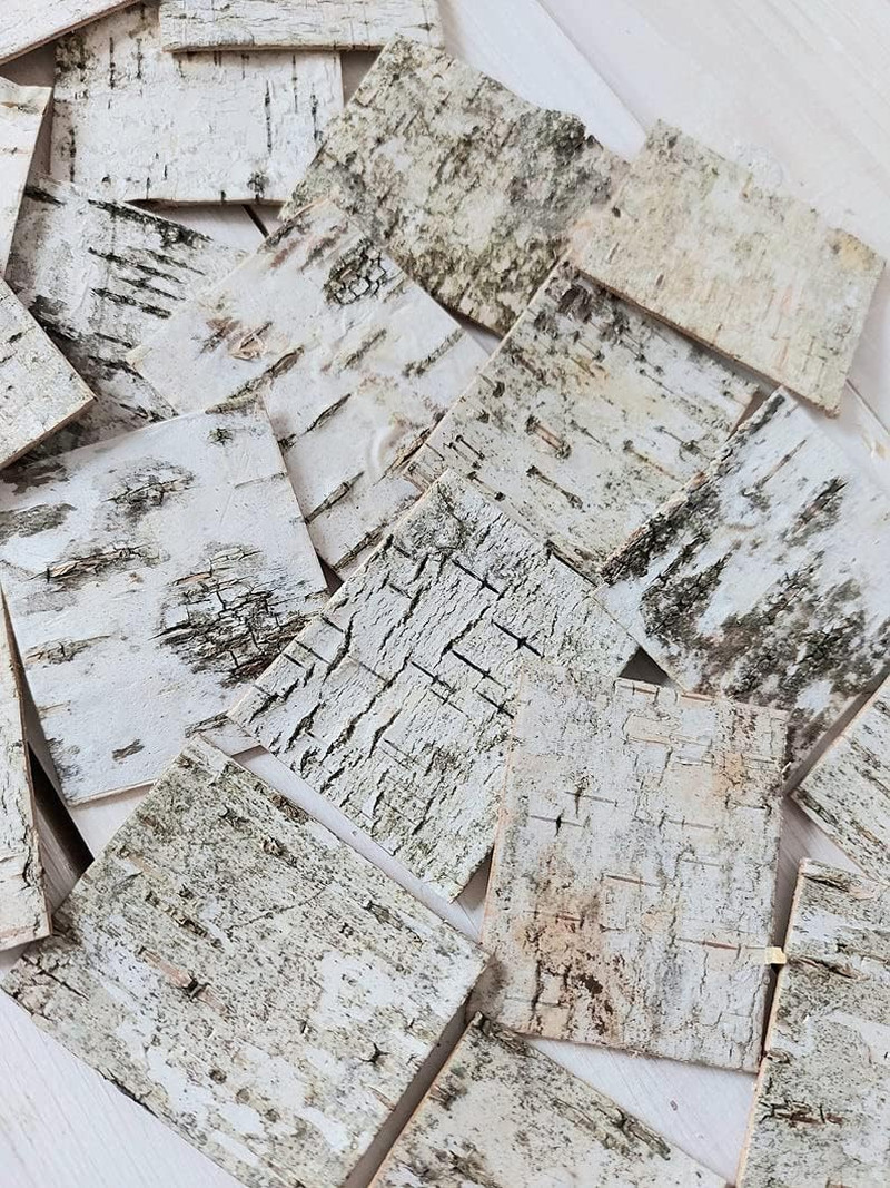 30pcs – Natural Birch Bark Sheets 1.96″x2.36″ Tags for Gifts. Product Wrapping o