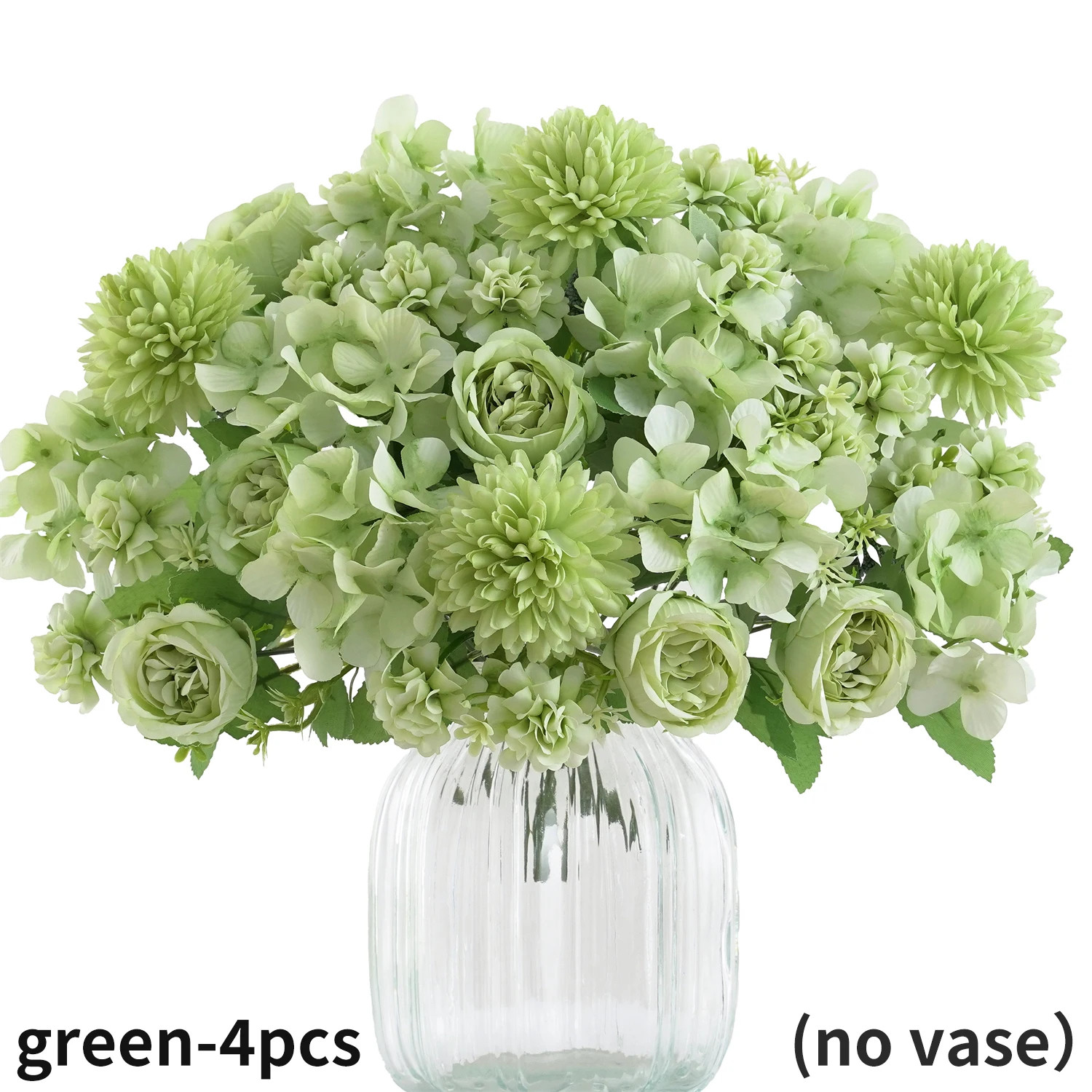 1/4Pcs Realistic Artificial Flower Bouquet, Reusable Faux Peony Chrysanthemums H