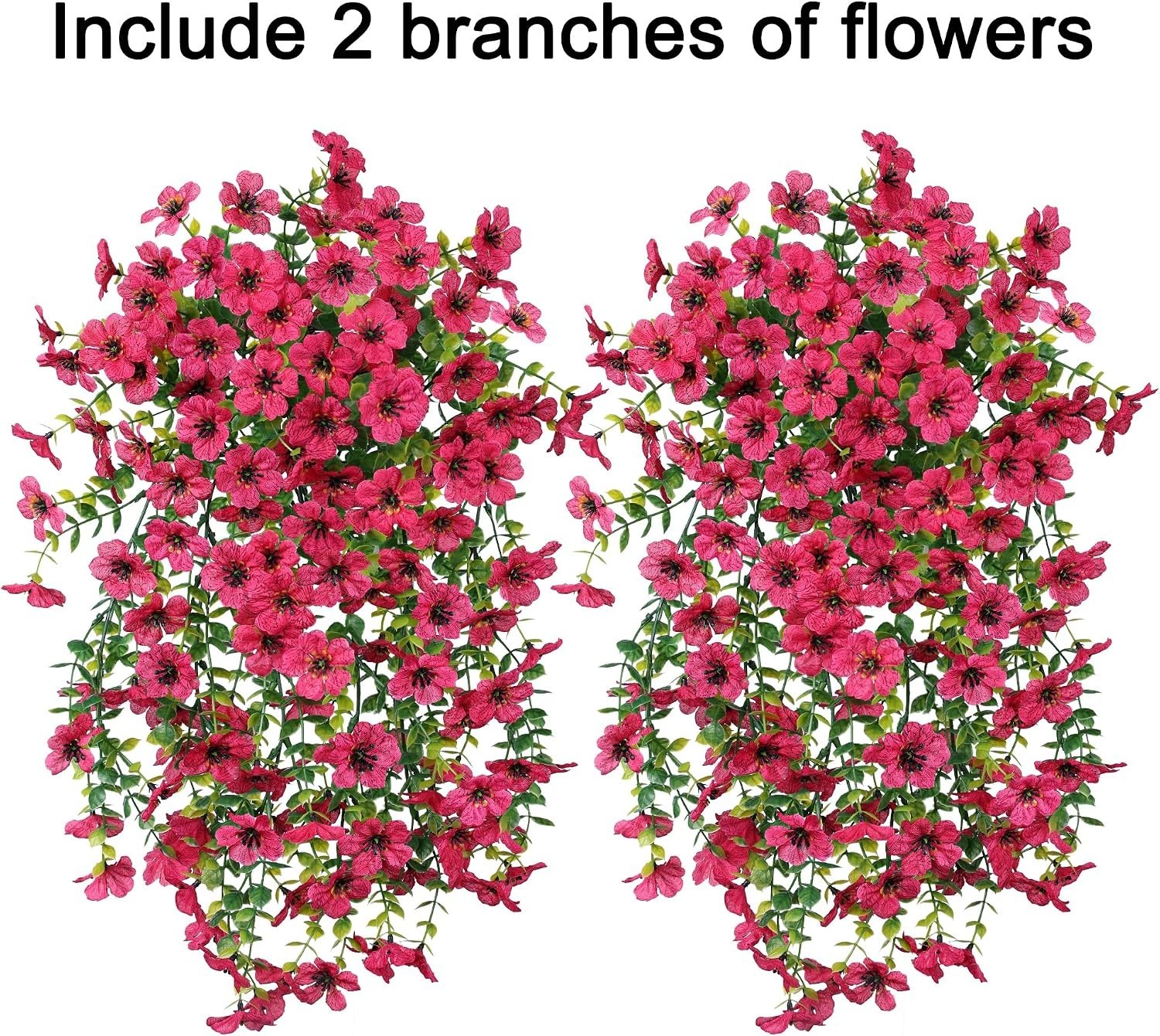 AIrificial Hanging Flowers 2pcs – Realistic Hotpink Daisy for Indoors & Outdoors