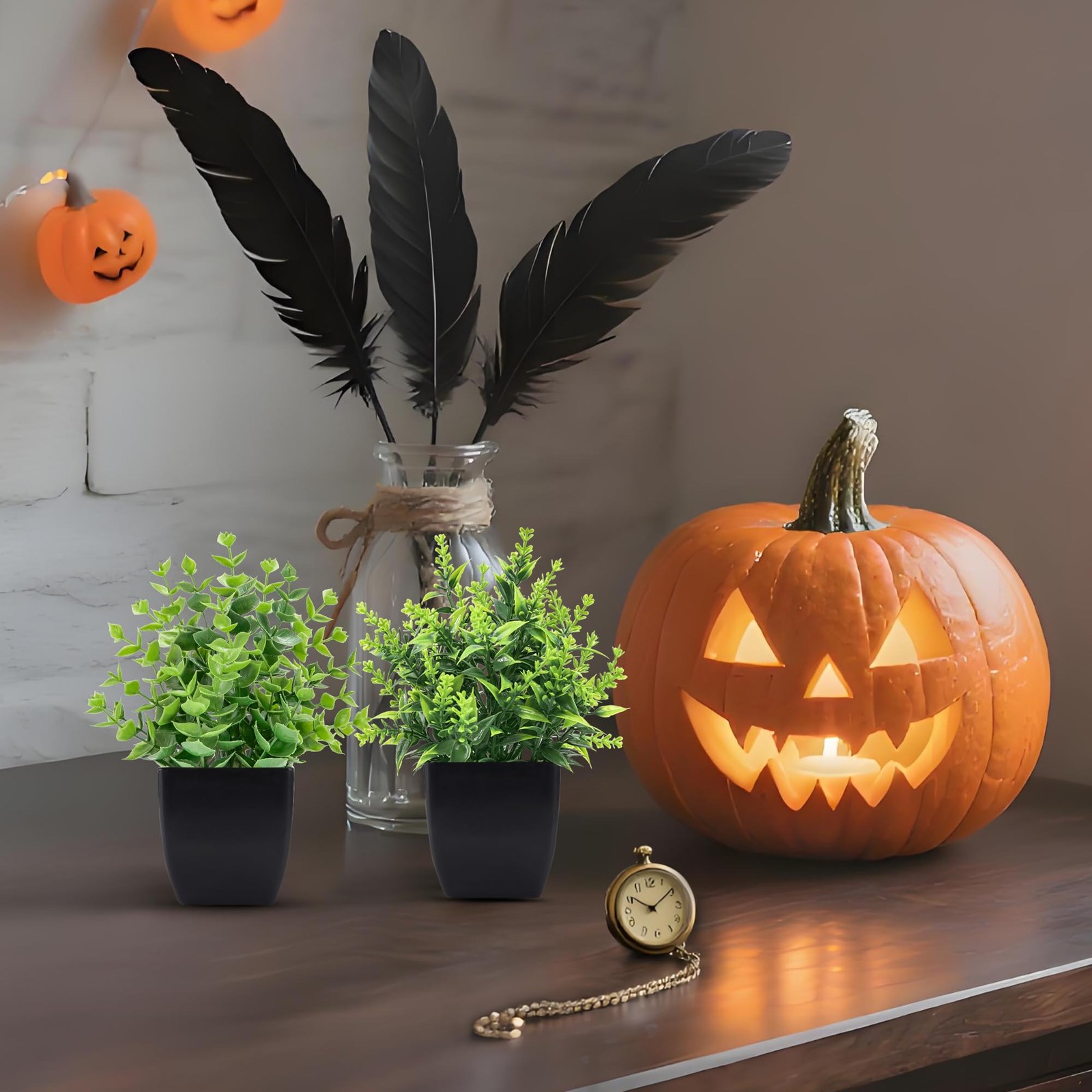 2 Pack Small Fake Plants Black Bathroom Accessories For Home Bedroom Bathroom Ki