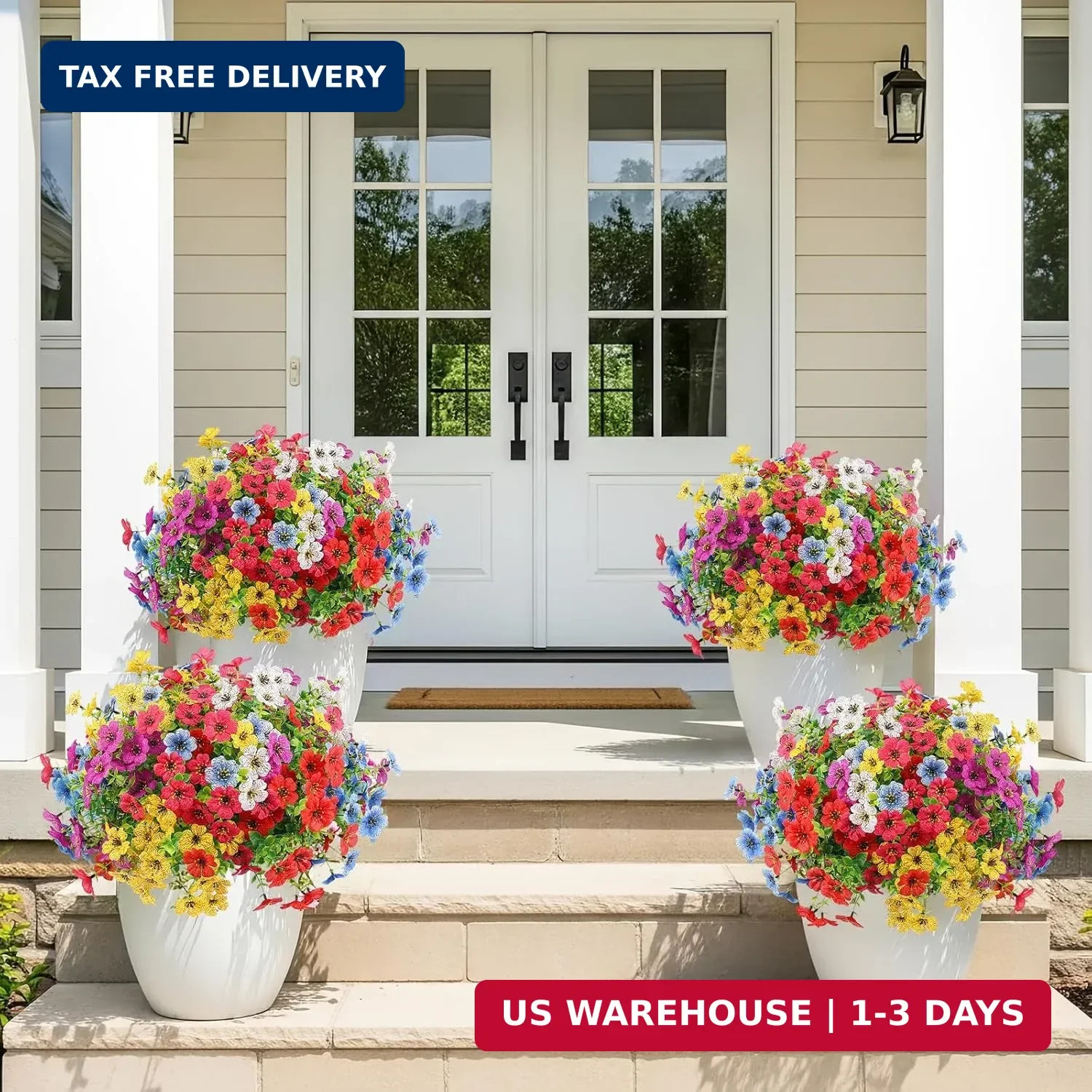 Artificial Flowers for Outdoors, UV Resistant Artificial Outdoor Flow
