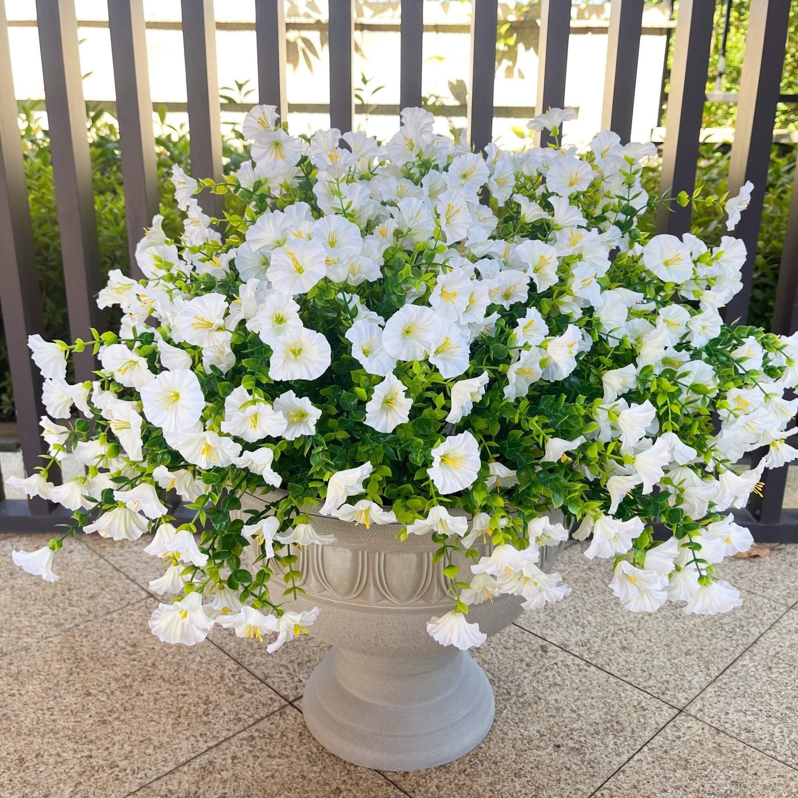 Artificial Fake Flowers For Outdoor Outside Decoration,16 Bundles UV Resistan…