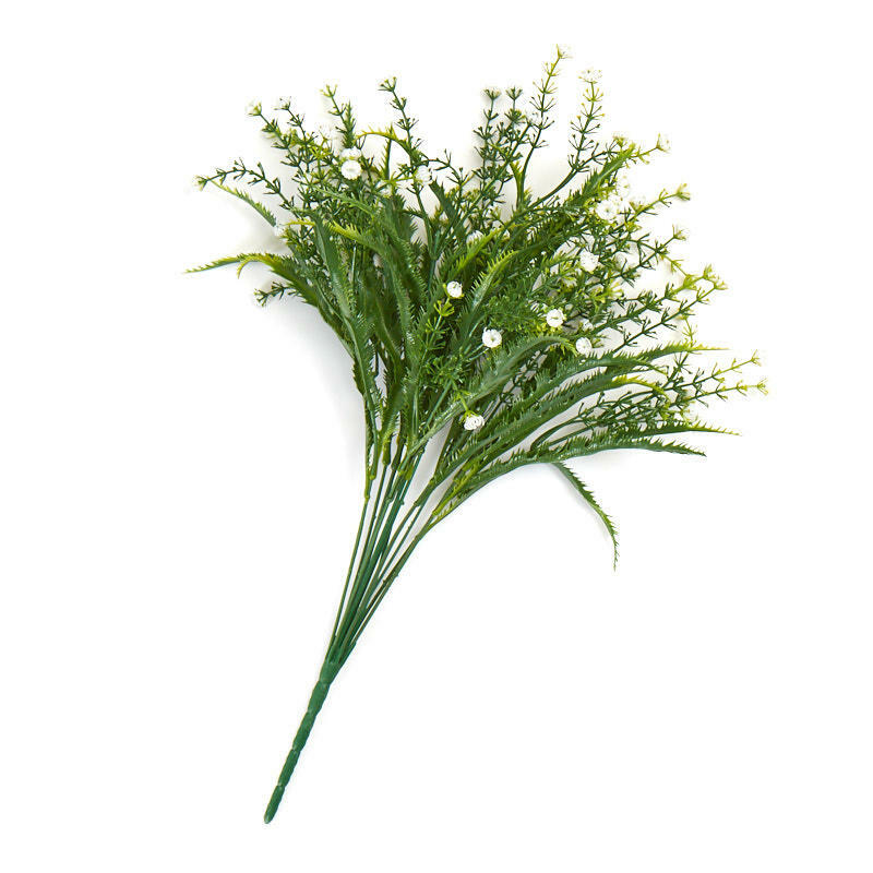 Artificial Bushes of White Mountain Mint | 2 Bushes | For Indoor Decor