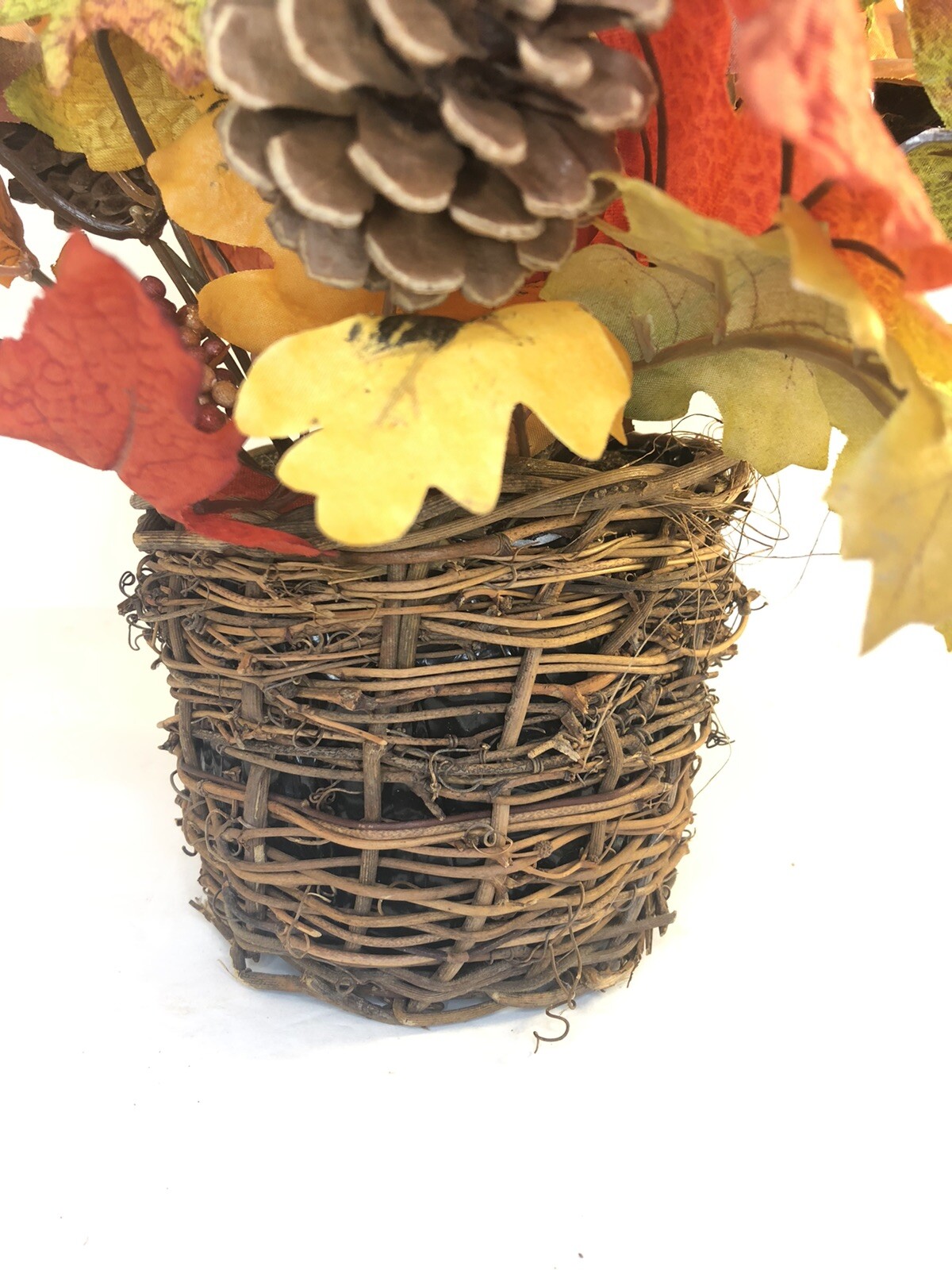 Fall Artificial Flower Leaf Autumn Centerpiece Orange Yellow Arrangement 13×12
