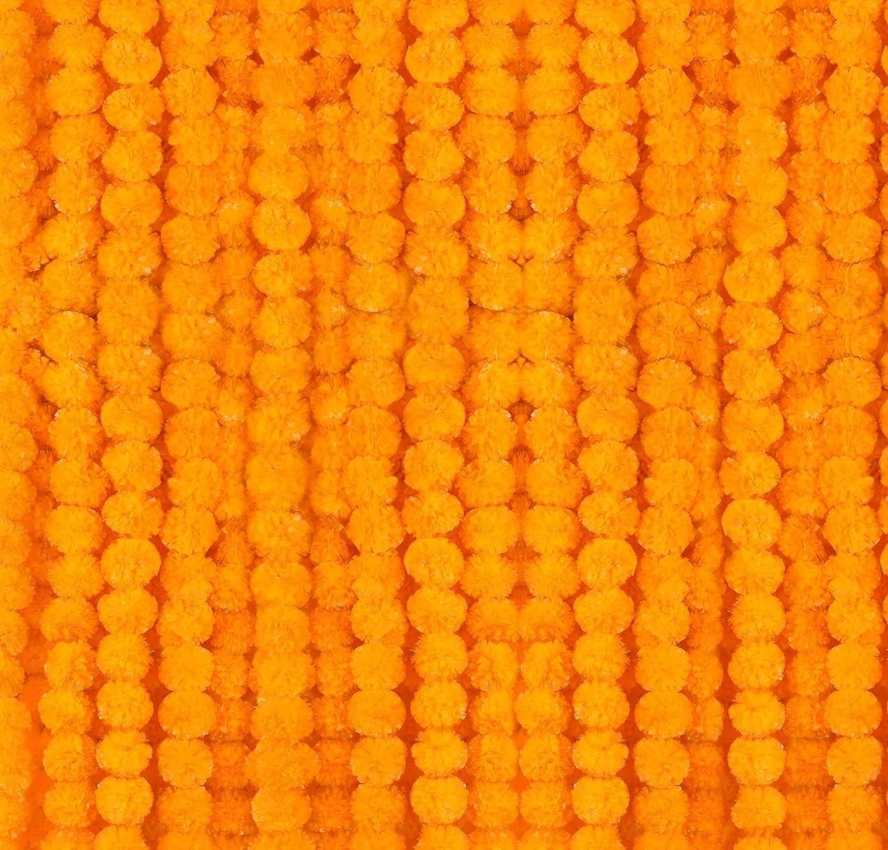 5 PC – 5 feet Marigold Garland |Indian/Wedding Party Mantle Decoration, Faux …