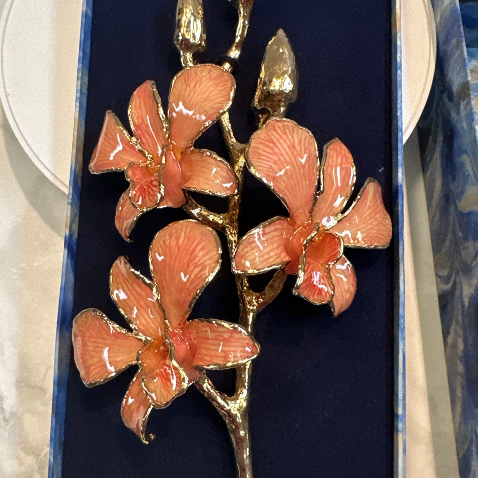 NEW The Rose Lady 24Kt Gold Dipped Long Stem REAL Dendrobium PINK Orchid