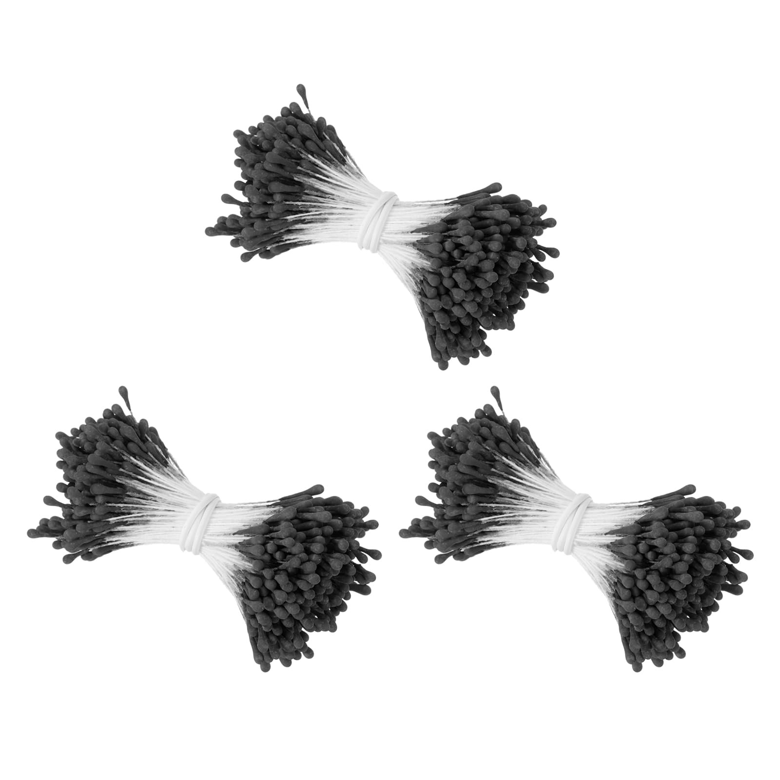 1080 PCS 2mm Flower Stamens Matte Artificial Floral Pistil Double Head Black