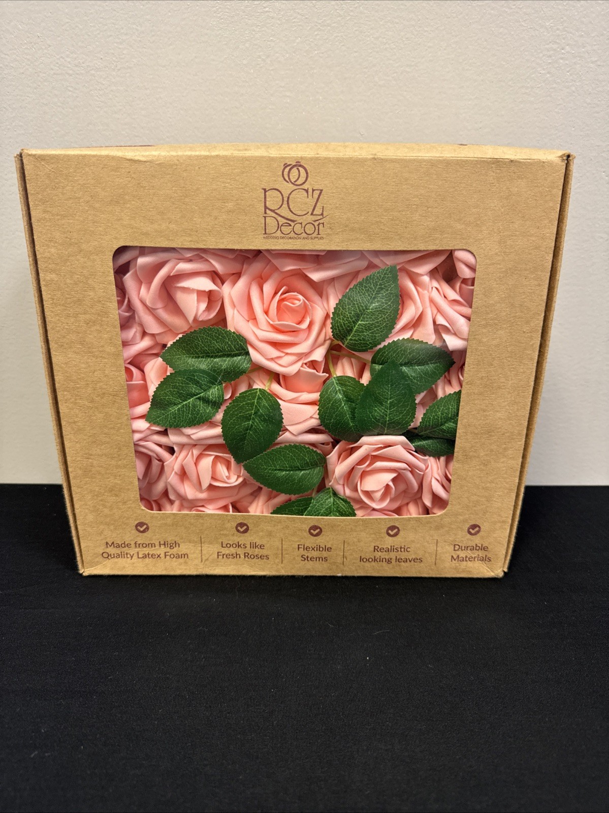 50Pcs Pink Artificial Foam Roses – Realistic Floral Decor for Weddings