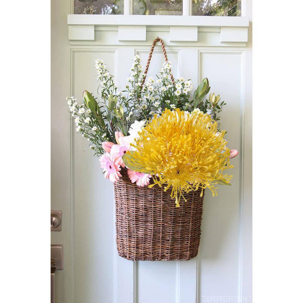 12 In. Artificial Yellow Indoor/Outdoor Chrysanthemum 6-Pieces Faux Flower Bouqu