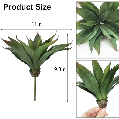 Artificial Aloe Vera Plant, 11Inch Realistic Large Fake Succulents for Green