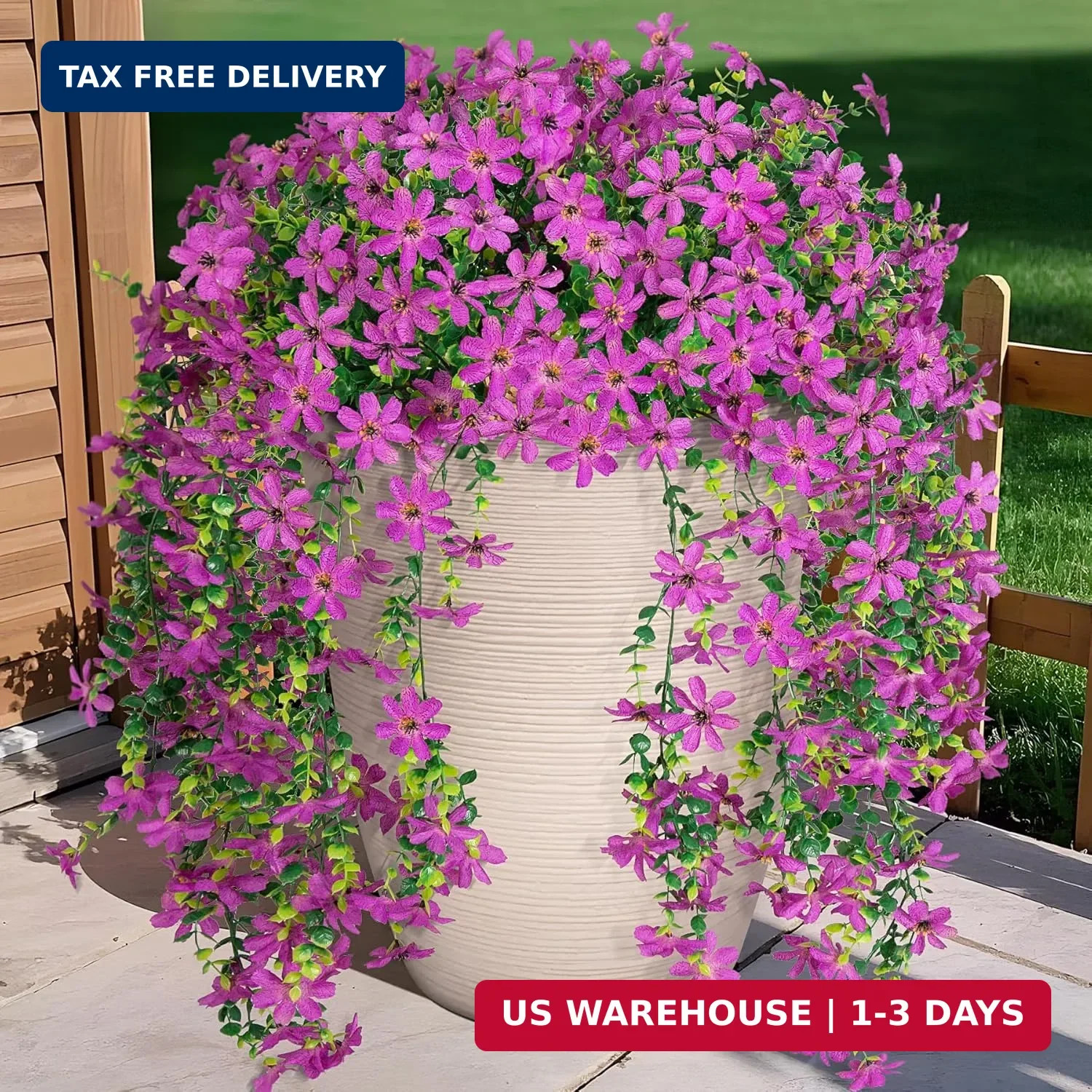 Hrobek 2 PCS Artificial Hanging Flowers Outdoor Spring Summer Decoration, Fake H