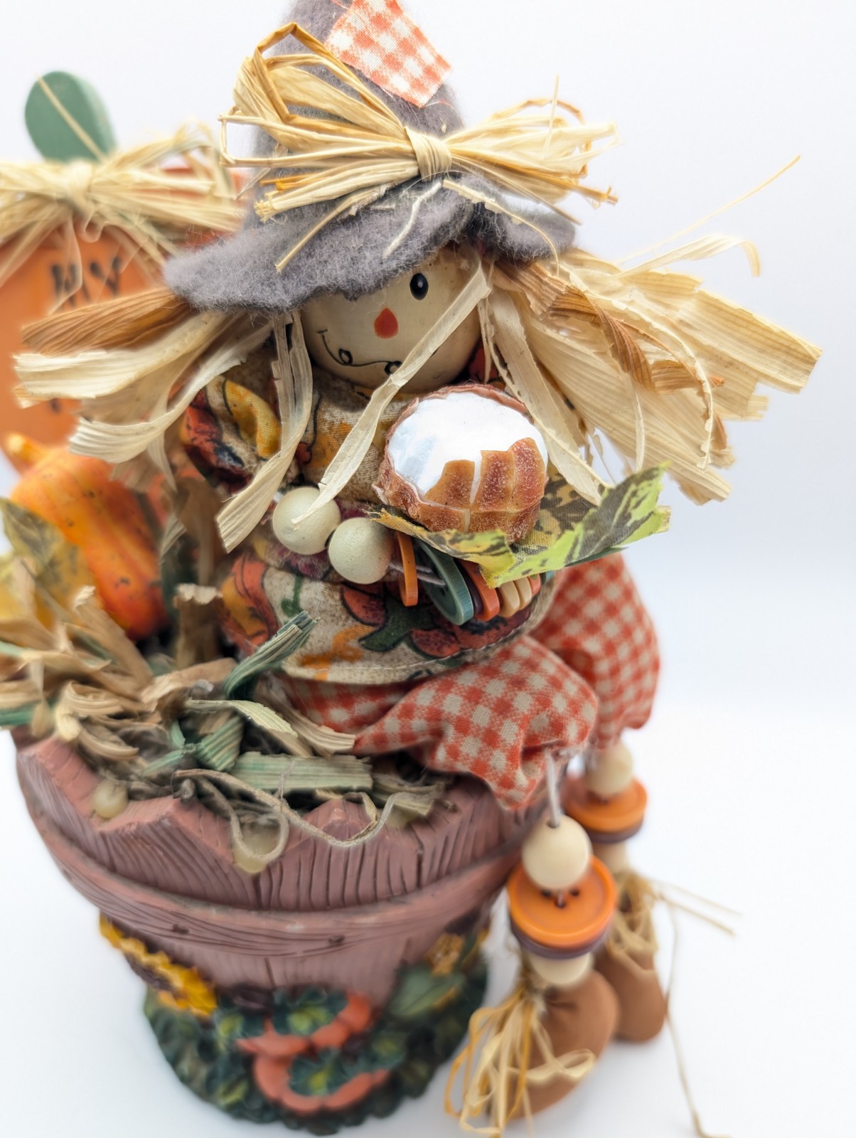 Pot Autumn Fall Decor Leaves Scarecrow Pumpkin “my little pumpkin patch”
