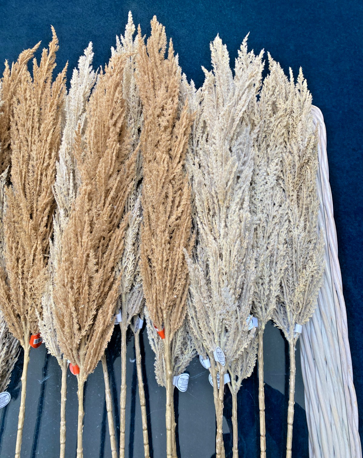 Lot of 30 Faux Pampas Grass Stems Hobby Lobby Tan Brown 45″ Bulk Wedding DIY