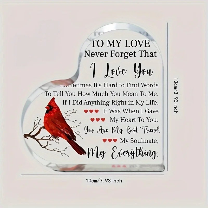 Romantic Acrylic Gift for Girlfriend Valentine Anniversary Love Keepsake
