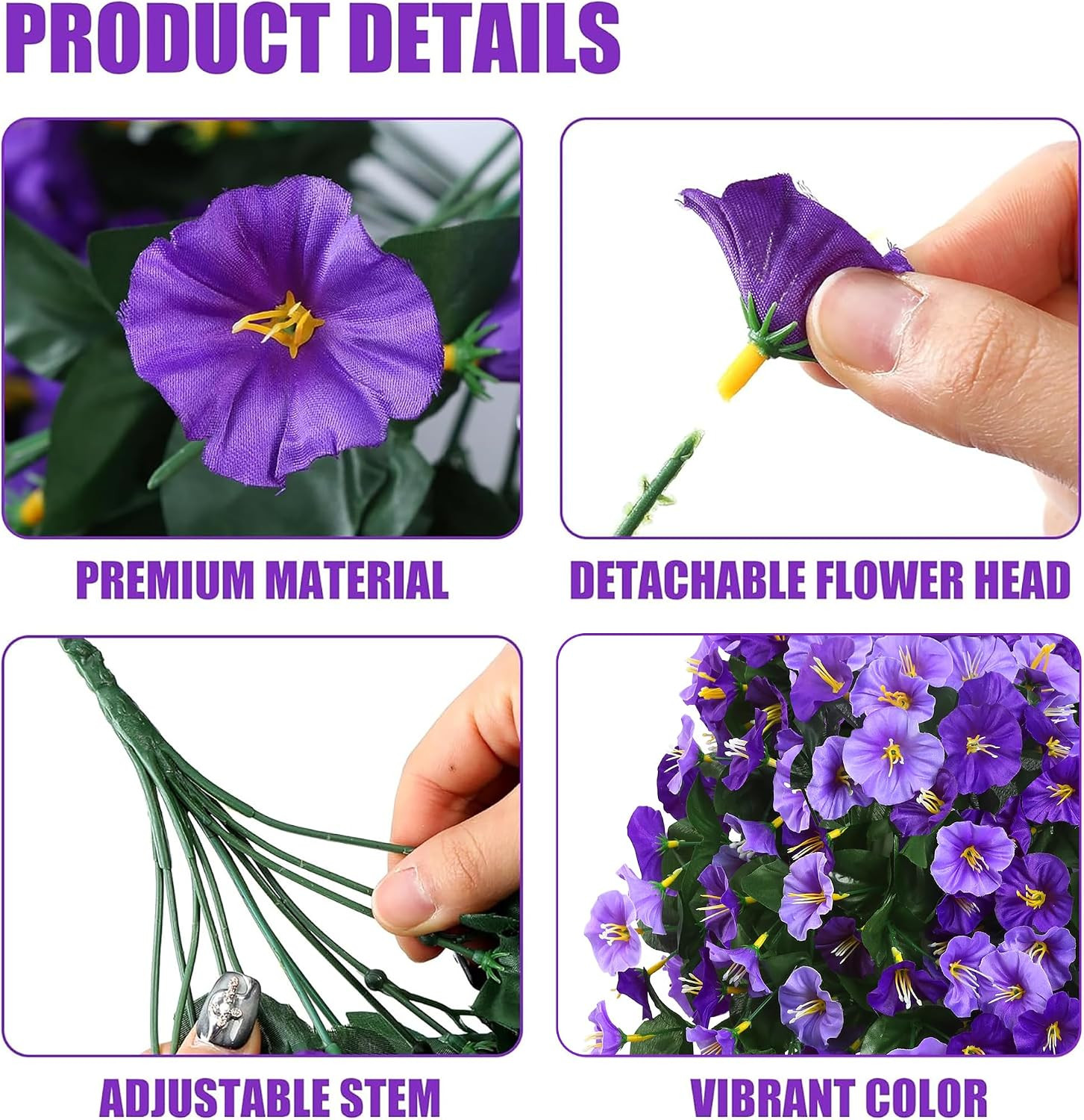 Artificial Fake Hanging Flowers Plants Outdoor outside Spring Summer