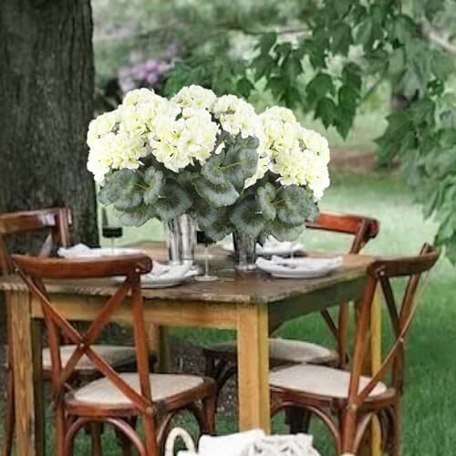 Artificial Geraniums Flowers for Outdoors Silk Geraniums Bushes UV Resistant …