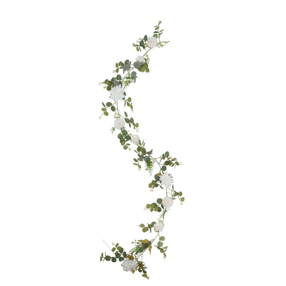 Artificial Eucalyptus Garland with Daisy Flowers 6 2ft for Festive Decoration