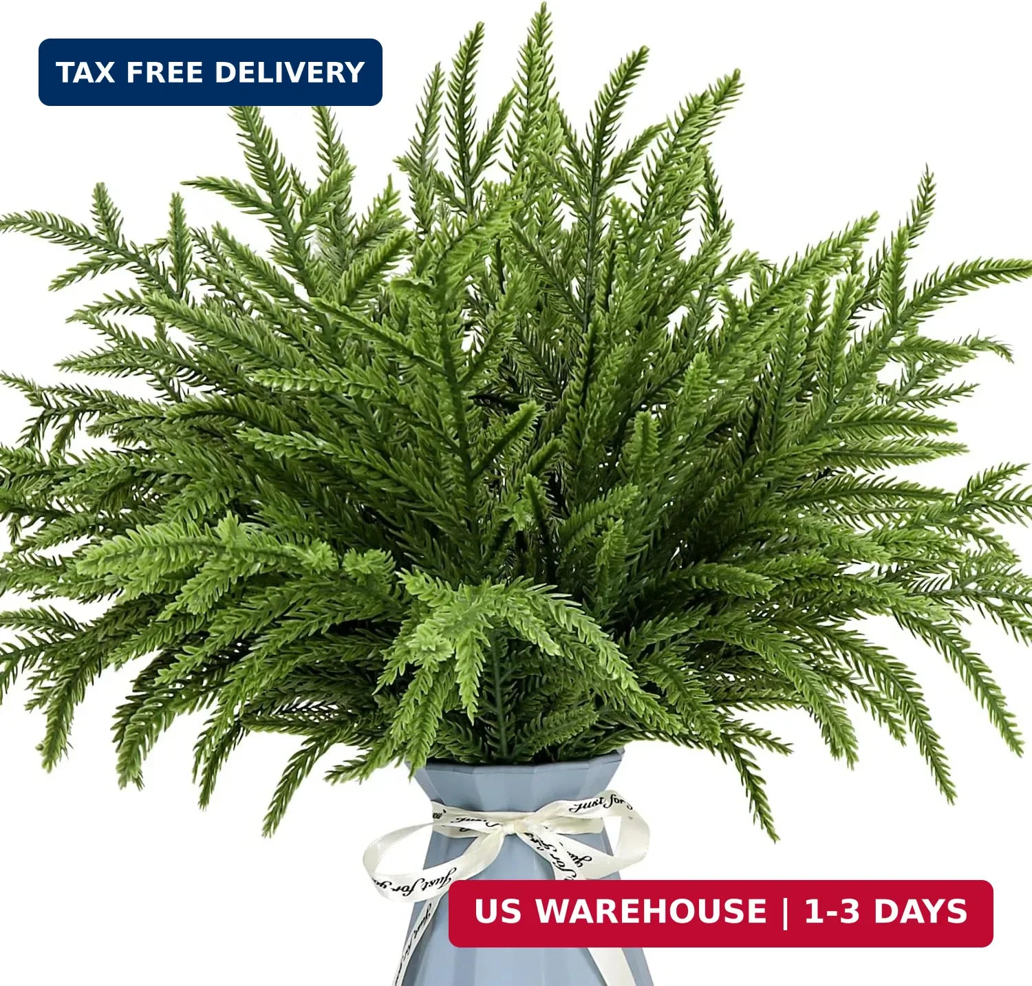 24Pcs Norfolk Pine Branches Stems 13.5″ Artificial Pine Needles Sprigs Norfolk P