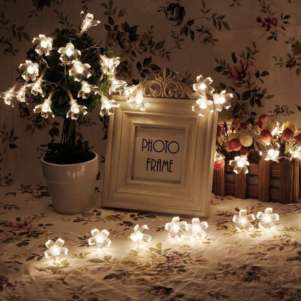 Silicone Flower 16 LED String Fairy Lights Outdoor &Indoor for Home Decoration 1