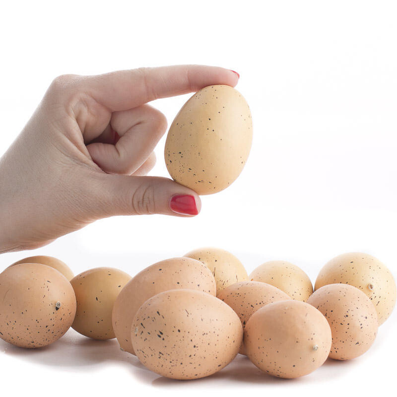 Set of 36 Assorted Sized Faux Speckled Natural Brown Colored Eggs