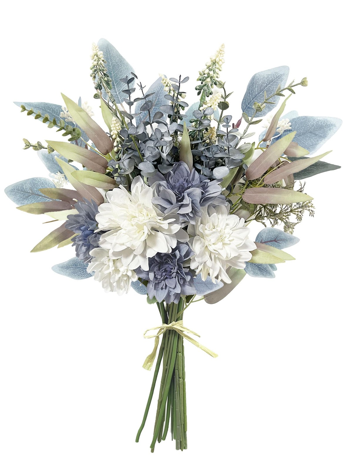 Artificial Flowers Bouquet, Silk Flowers Blue Fake Flower Arrangement Decor