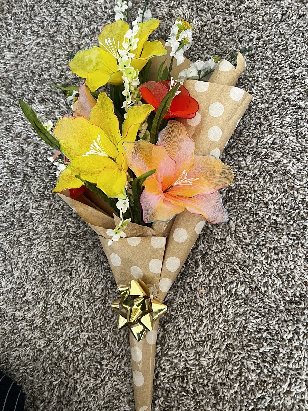 Hand Made Flower Nylon Wrapped Valentine’s And Mother Day