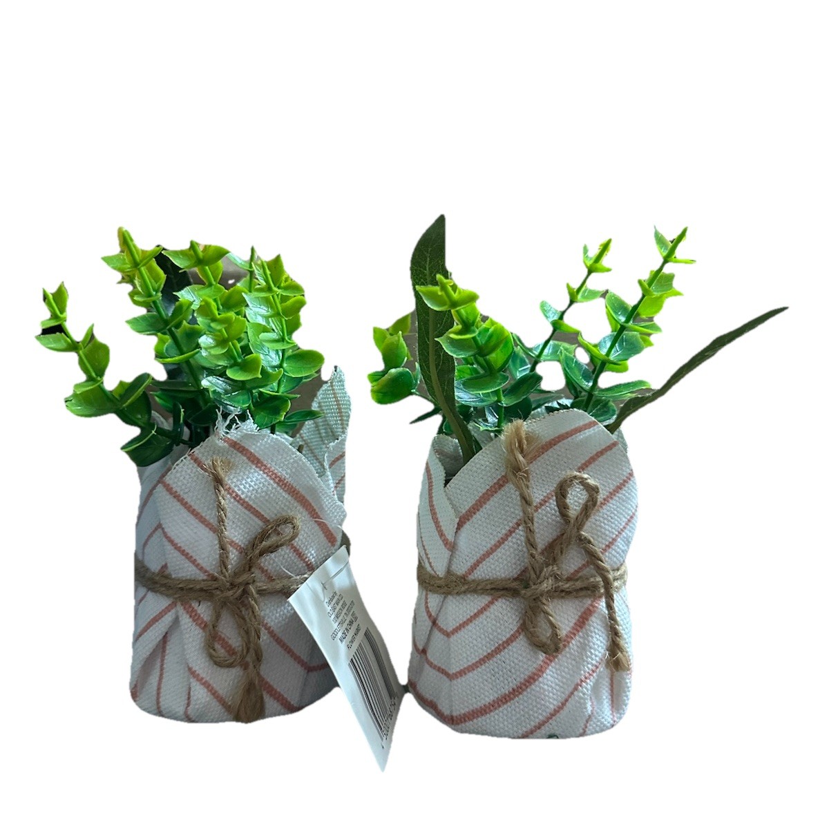 Set Of 2True Living Fabric Greenery Faux Plant 6.5”H x 3”D Home/Office Decor NEW