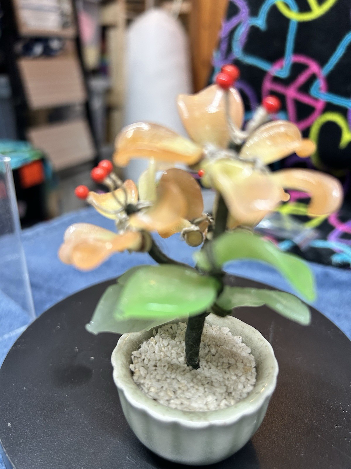 2 Vintage Chinese Bonsai tree flowers