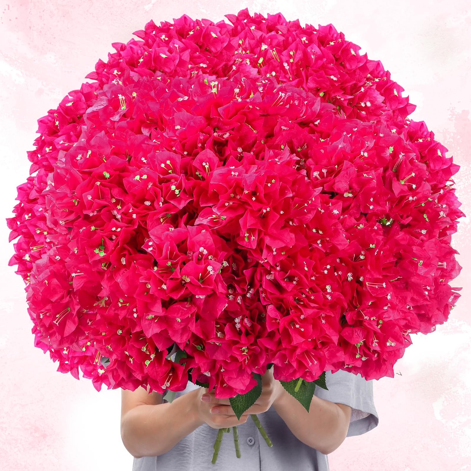 10 Pcs Artificial Flowers Bougainvillea Bush Faux Floral No Fade Faux Silk Bo…