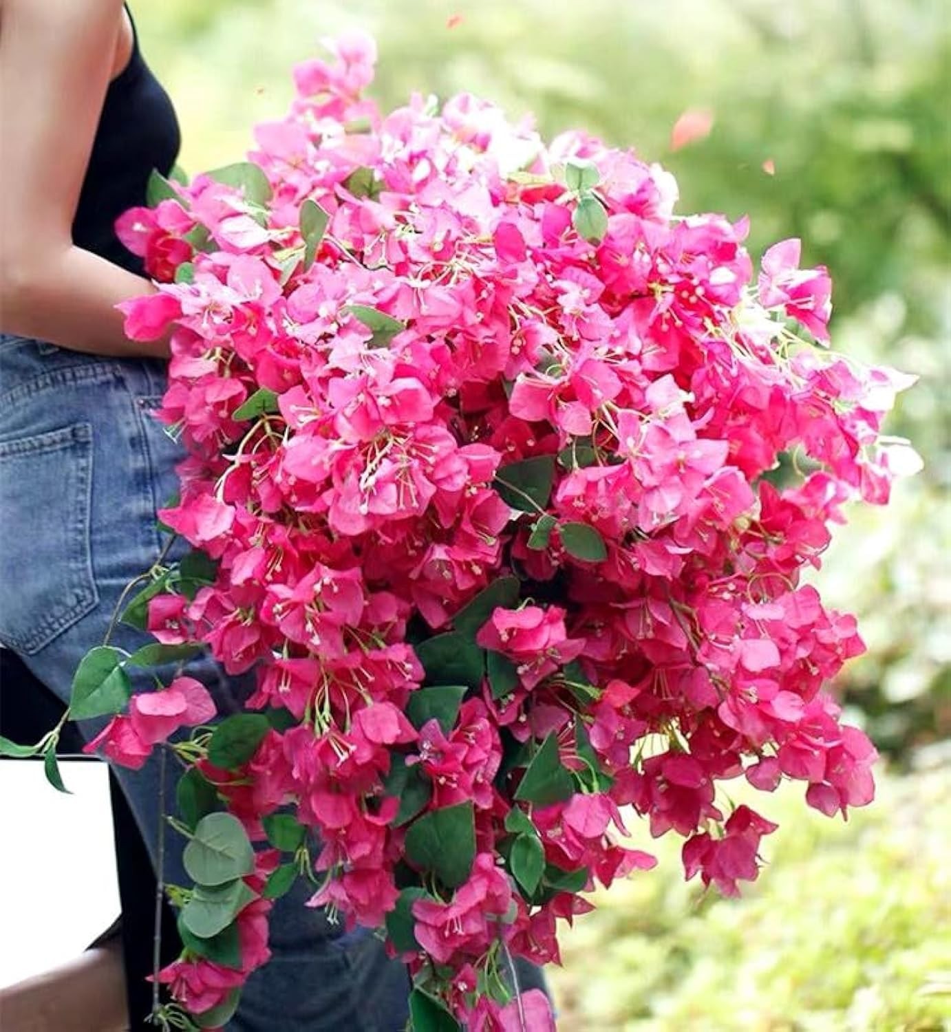 Pack of 20Pcs – Artificial Bougainvillea Flowers Silk Floral Stems Hanging Bo…