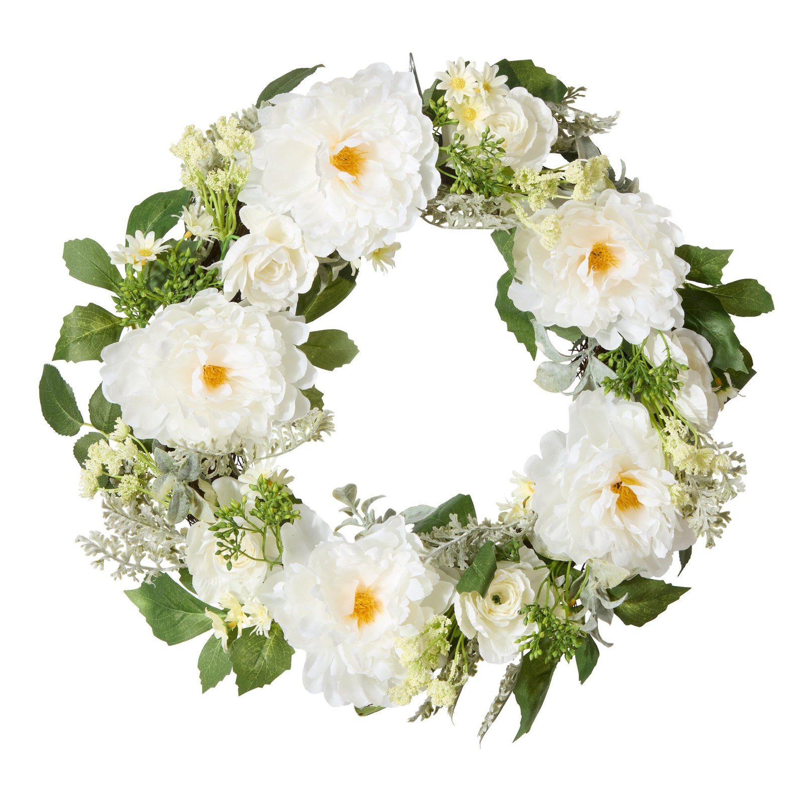 National Tree Company 22 inch Artificial Spring Wreath with Daisy, Peony, and…