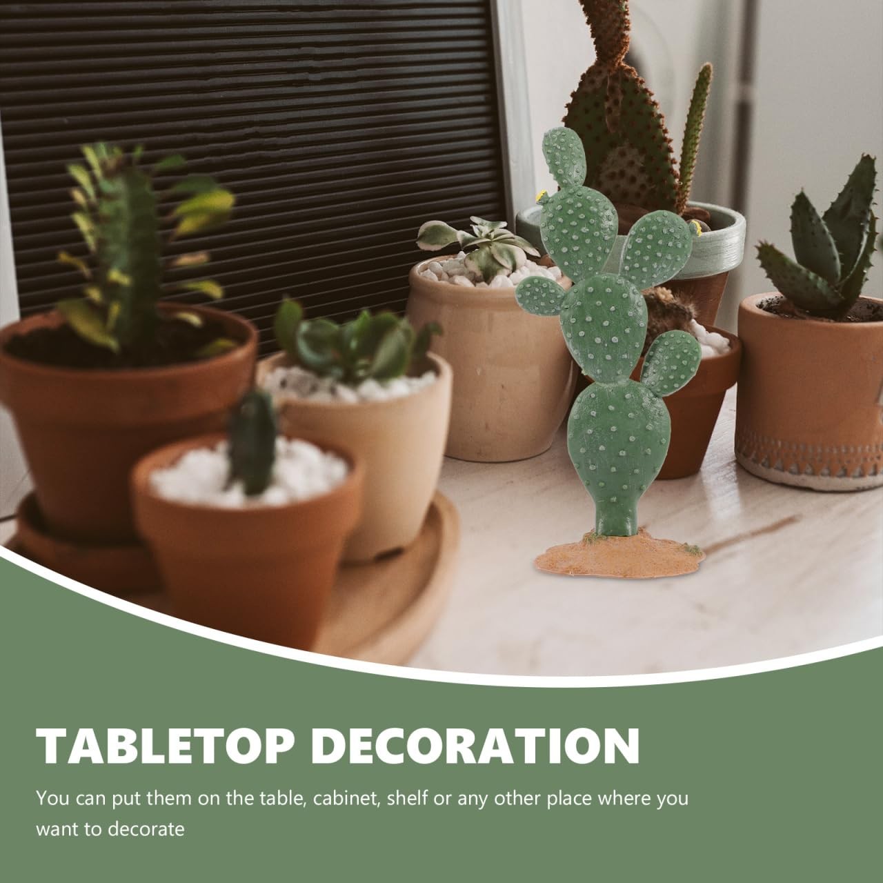 3pcs Artificial Cactus Decor, 5. 5 Inch Fake Succulent Plants Figurine,