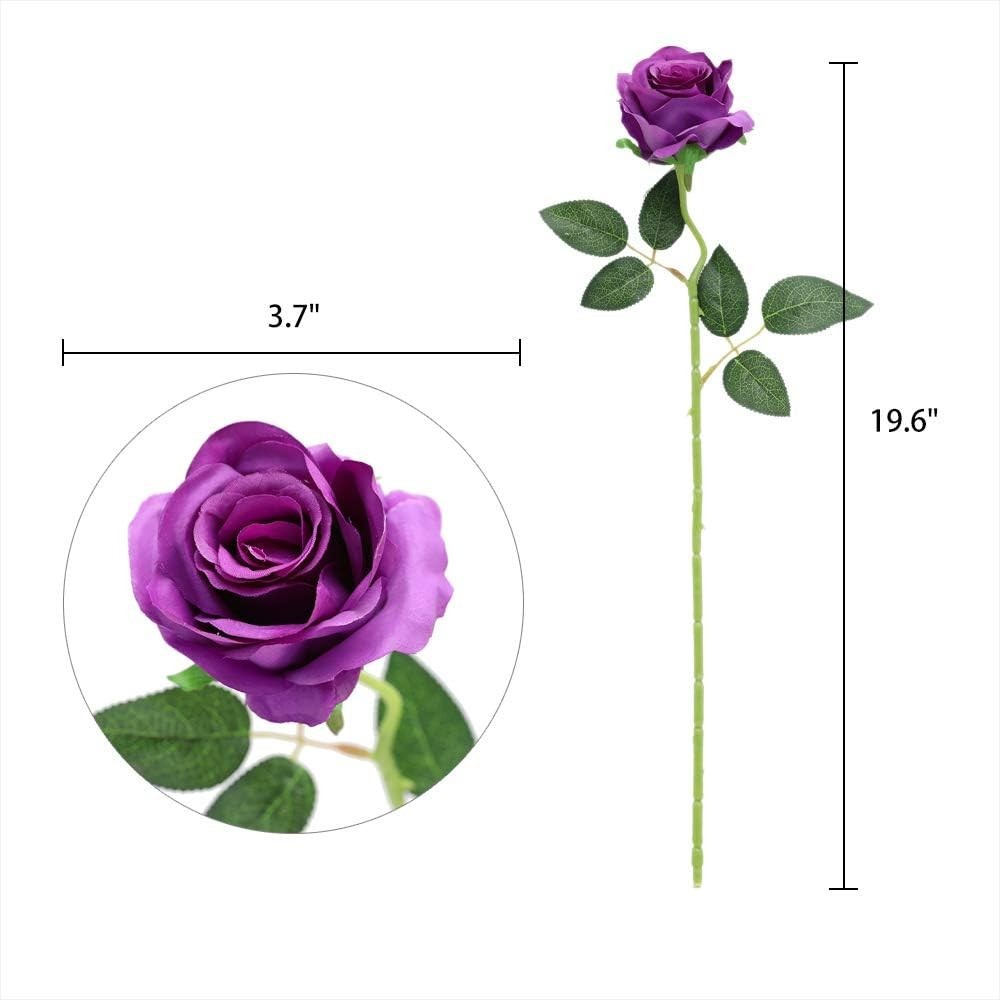Lifelike Purple Silk Roses – 10pcs Bouquet for Eco-Friendly Celebrations