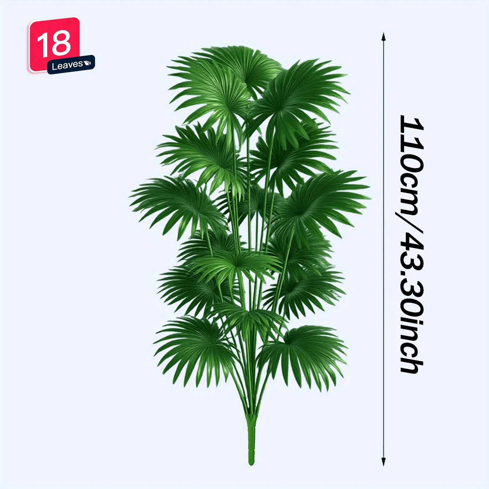 43.3in Artificial Palm Tree Large Fake Tropical Plant Indoor Outdoor No Pot