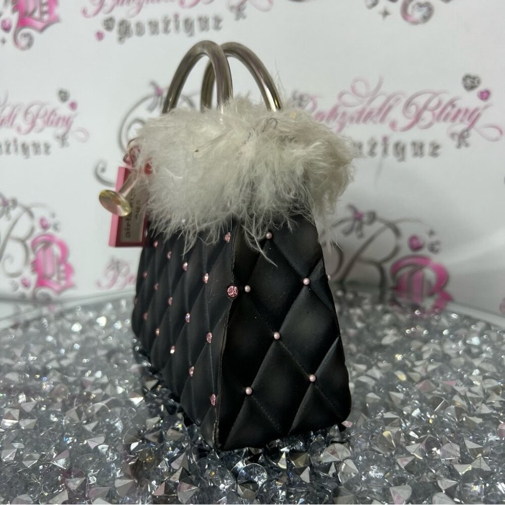 Piggy bank girls night out bling Elegant Black Quilted Handbag pursenality bag