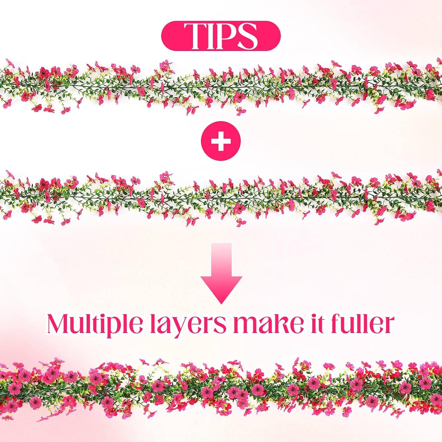 4 Pcs 6 Ft Artificial Flowers Wisteria Garland Fake Hanging Wisteria Flowers Gre