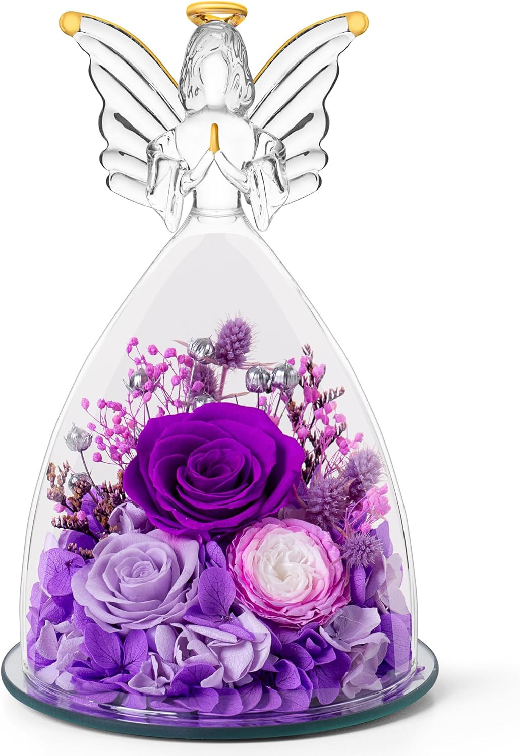 Mothers Day Roses Gifts for Mom Forever Preserved Real Roses Flowers in Glass An