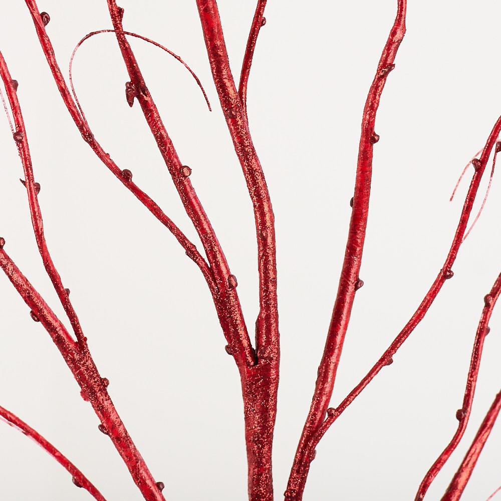 Red Sparkling 40″ Tall Artificial Deorative Birch Branch